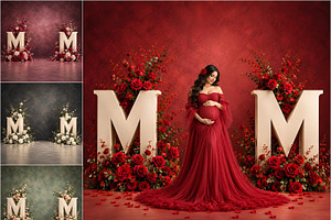 25 Floral MOM Digital Backdrops