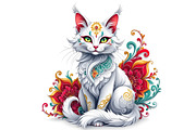 White Exotic Cat, an Animal Illustration by Sharon Schwalbe (Thumbnail 2 of 2)
