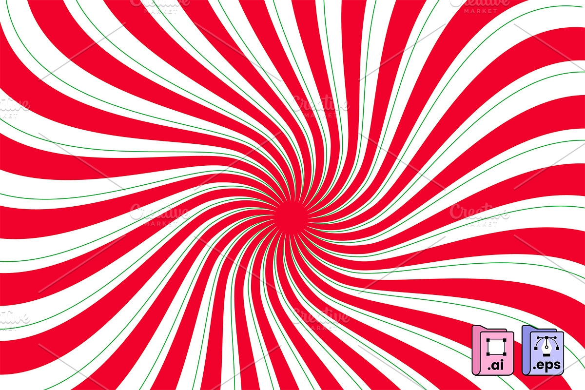 Candy Cane Swirl Background, a Seasonal Illustration by MISS CHATZ (Photo 1 of 3)