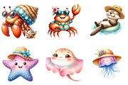 Summer Sea Animals Clipart, a Seasonal Illustration by DreamArtGraphic (Thumbnail 3 of 4)