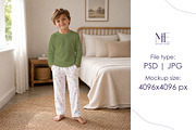 Kids Pajama Mockup Two Piece Pajama, a Shirt Mockup by Mie Mockup Studio (Thumbnail 2 of 7)
