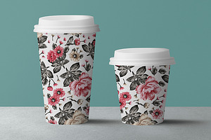 Seamless Flowers Peonies Chamomile