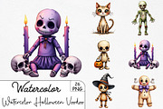 Watercolor Halloween Voodoo Doll Cli, an Illustration by CrexoraLab (Thumbnail 1 of 5)