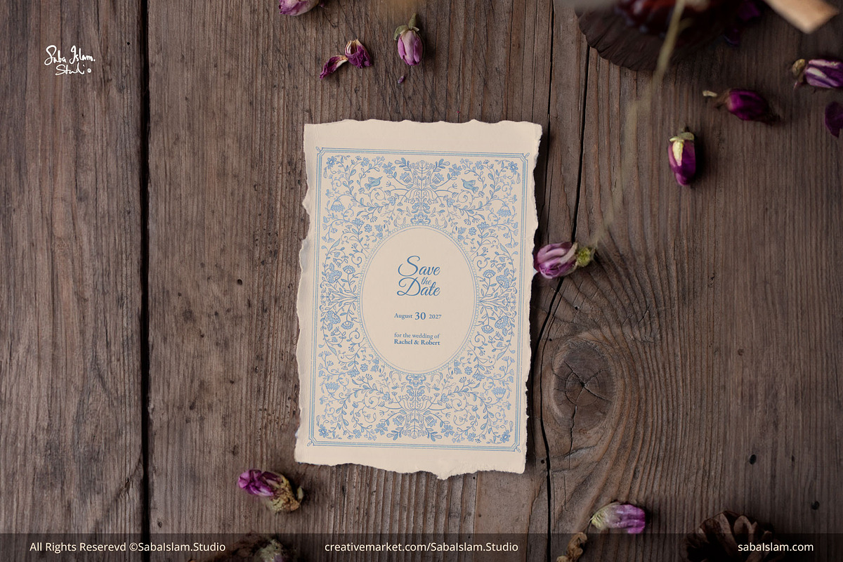 Rustic Whimsical Wedding Invitation, an Invitation Template by SabaIslam.Studio (Photo 4 of 7)