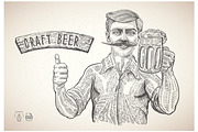 Brewer with mug beer, a Food Illustration by Countryside life (Thumbnail 4 of 8)