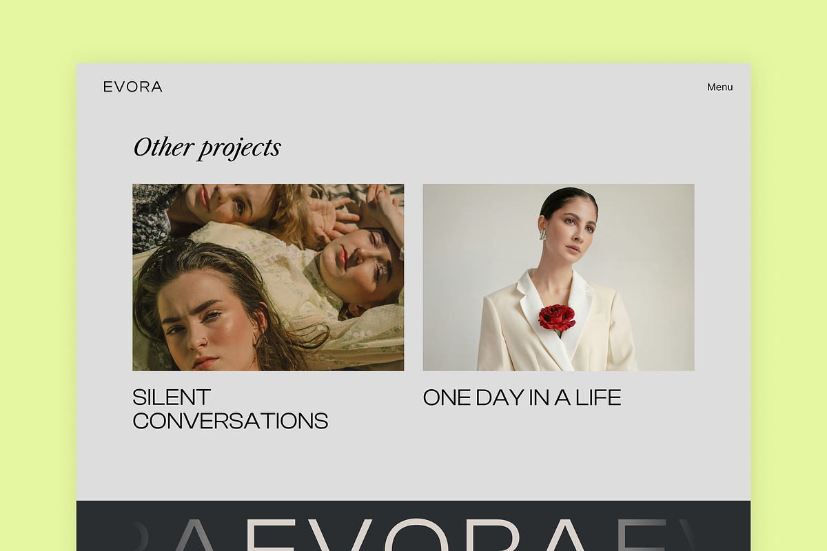 EVORA Artist's Website | Framer, a Landing Page Template by bujadesign.com (Photo 3 of 4)