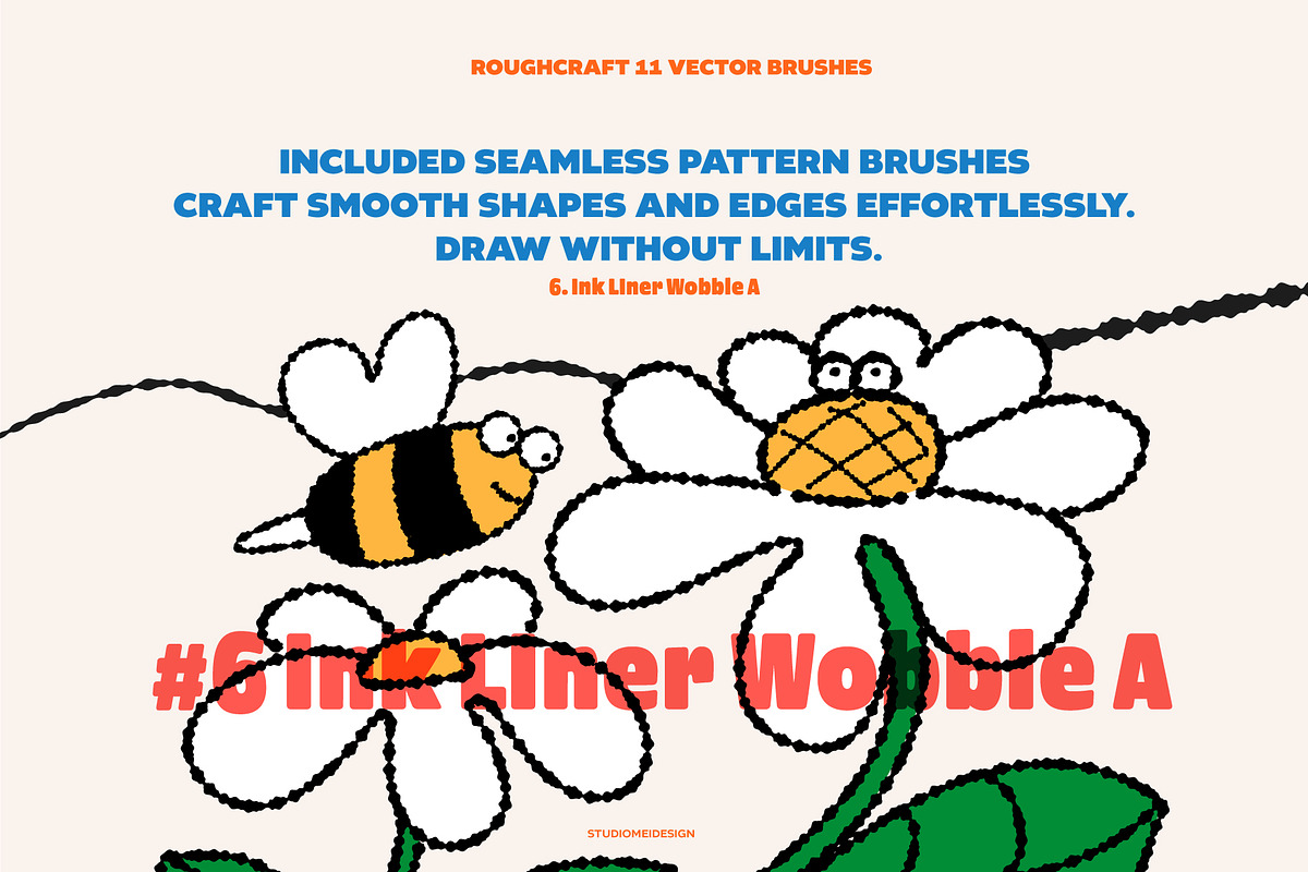 Rough Craft 11 VECTOR Brushes, a Brush Add-On by Studio Mei Design (Photo 12 of 13)