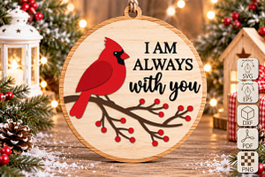 Red Cardinal Christmas Laser Cut SVG, a Seasonal Illustration by Canvas Craft