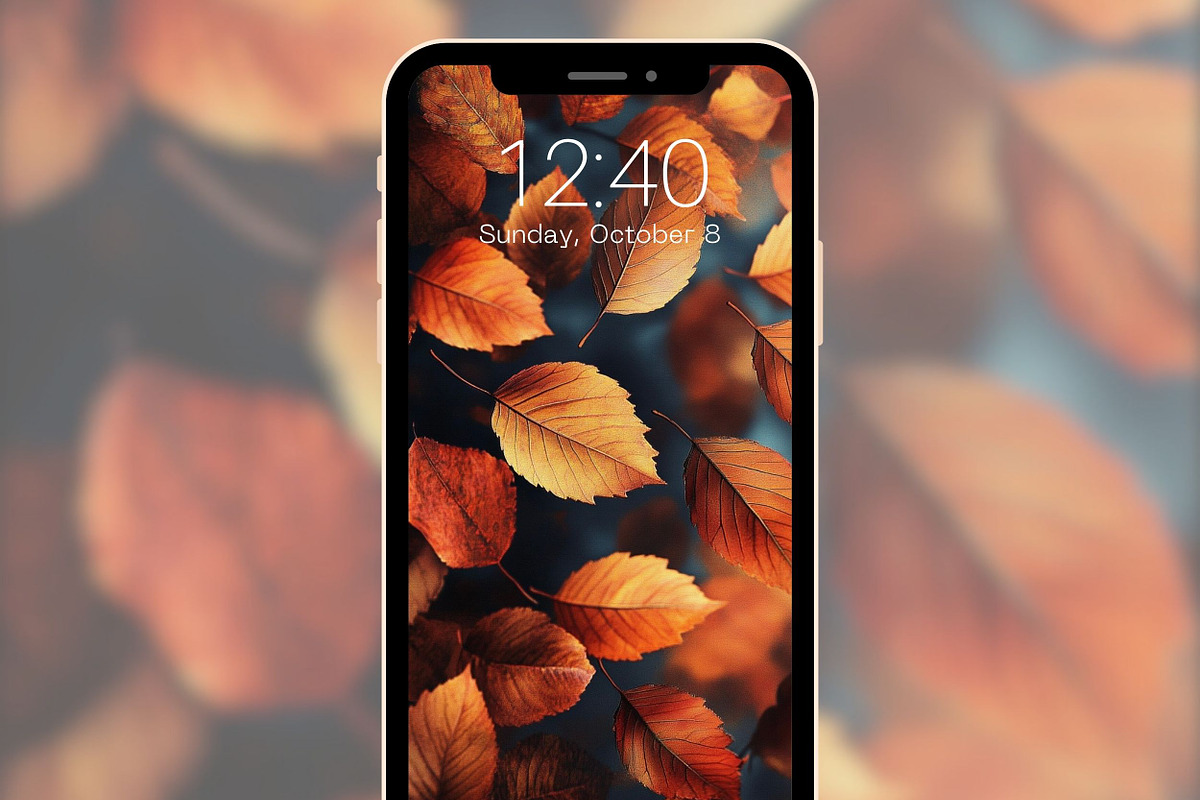 Fall Leaves Phone Wallpapers, a Graphic by Kalindiprints (Photo 3 of 6)