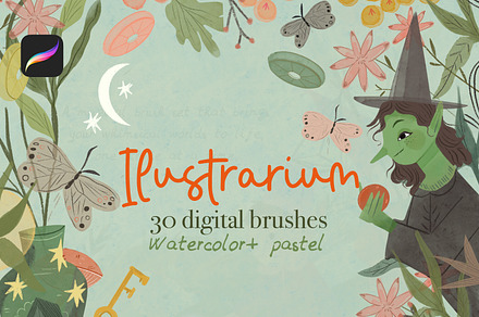 Ilustrarium brushes for procreate, a Brush Add-On by Eliza Moreno Illustration