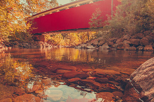 Covered bridge national park containing outdoors, water, and national park