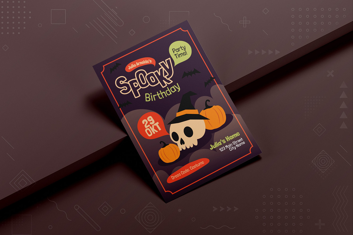 Halloween Birthday Invitation, an Invitation Template by Fannan Studio (Photo 2 of 2)
