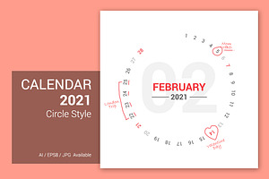 Calendar 2021 Circle Design