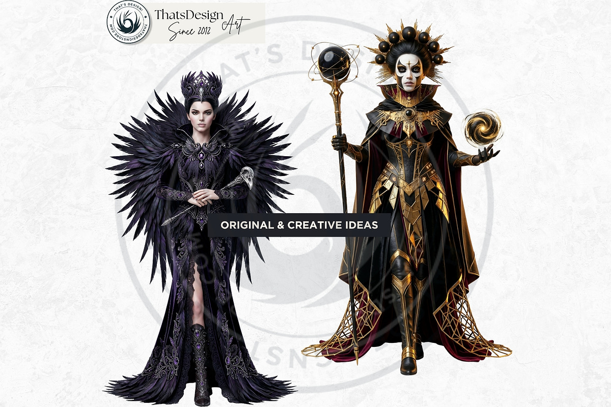 Dark Fantasy Rulers Gothic Clipart 1, a Person Illustration by ThatsDesignArt (Photo 5 of 11)