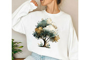 Neutral watercolor tree clipart set, an Object Illustration by DreamCafeArt (Thumbnail 5 of 6)