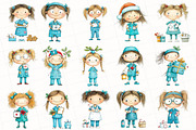Whimsical Christmas Nurse Clipart, an Illustration by OK Design (Thumbnail 5 of 6)