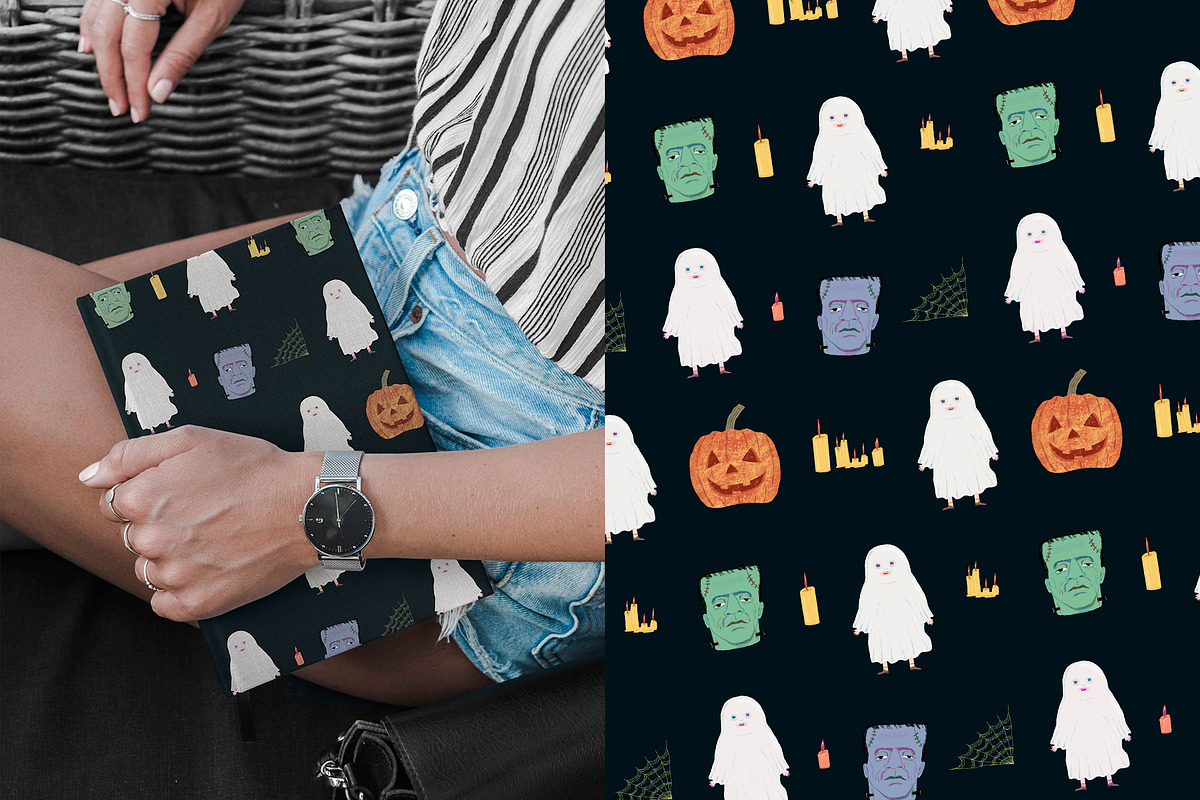 My Halloween: 8 Patterns, 28 motifs, a Pattern Graphic by Mente Volante Studio (Photo 7 of 12)