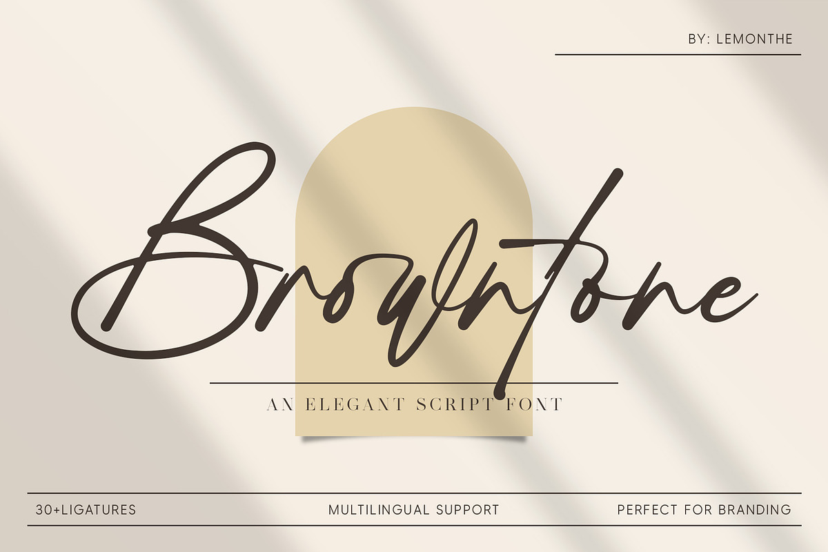 Browntone | Elegant Script, a Script Font by Lemonthe (Photo 1 of 8)