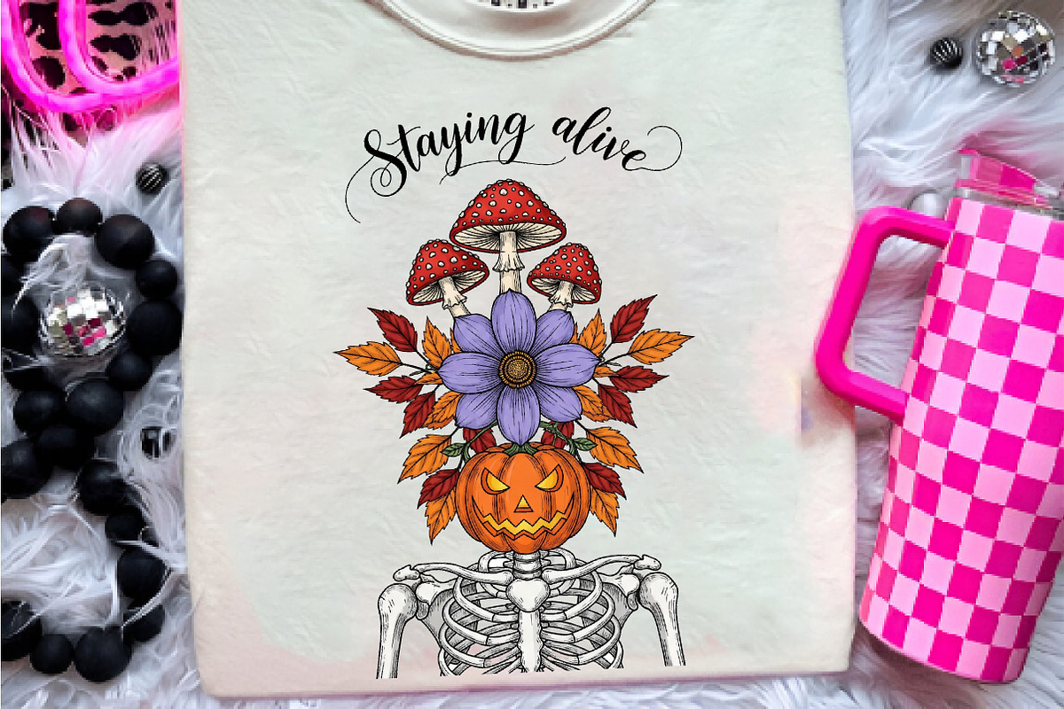 Skeleton Halloween Quote PNG, an Illustration by CreationArt (Photo 2 of 4)