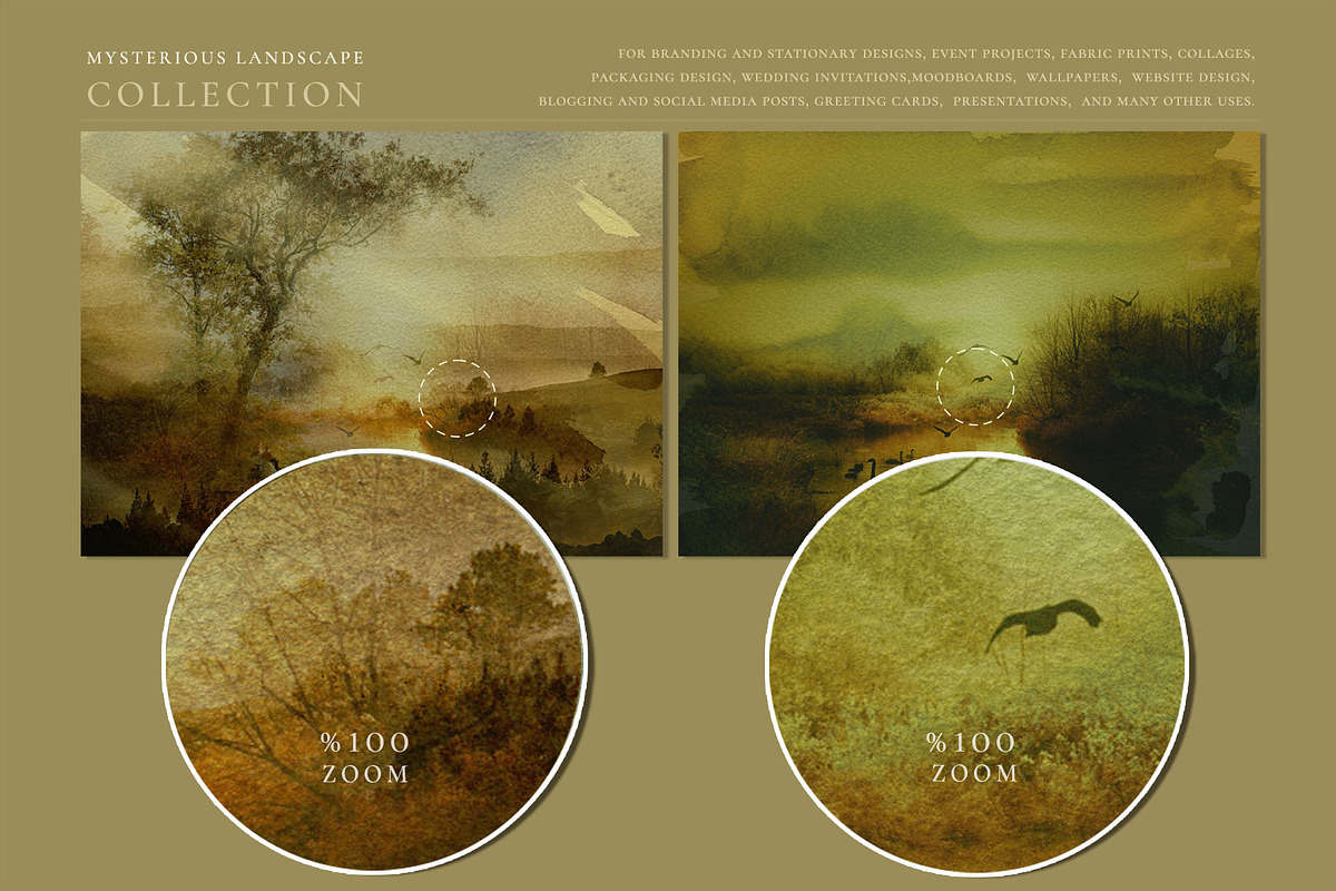 Mysterious Watercolor Landscapes 4, a Background Graphic by Suna Kosem (Photo 4 of 11)