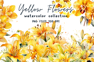 Yellow Flowers Watercolor