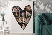 Heart Shaped Collage with watercolor, a Shape Add-On by BrownLeopard (Thumbnail 6 of 9)