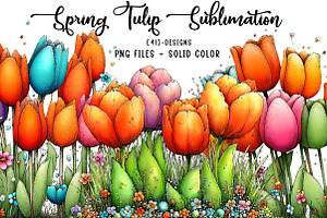 Spring Tulip Sublimation Bundle, an Illustration by CreationArt