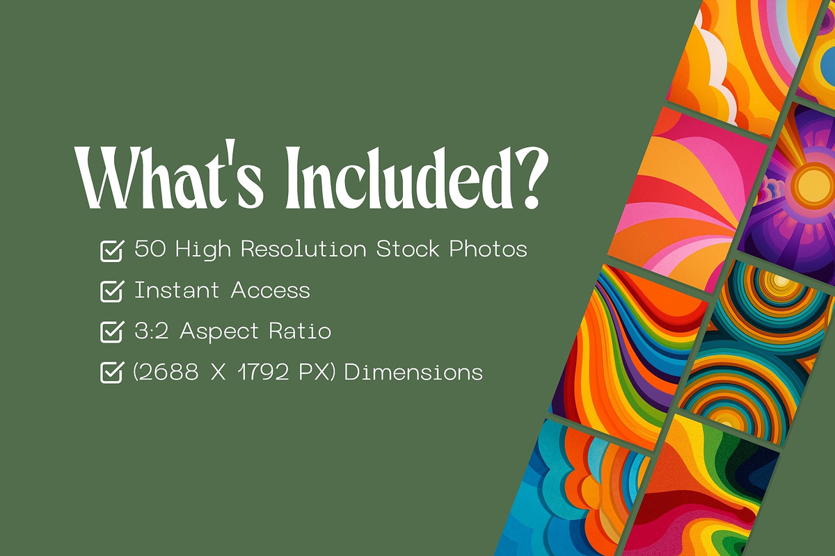 50 Groovy 1970s Backgrounds, a Decorative Illustration by Incomelion (Photo 6 of 12)