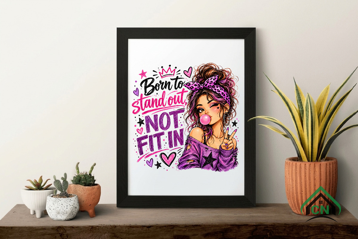 Sassy Girl Bubblegum Sublimation, a Seasonal Illustration by Craft Nest (Photo 4 of 6)