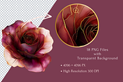 Burgundy Flowers Abstract Clipart, an Illustration by Douce Créativité (Thumbnail 2 of 9)