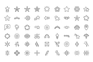 Stars Line Icons, an Outline Icon by PixMarket