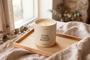 Stone Candle Jar Mockup, a Household Mockup by graphypix