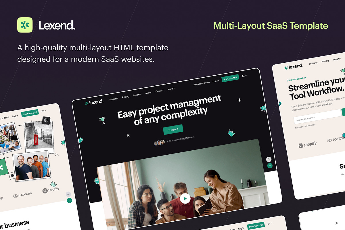Lexend - SaaS Software Site Template, a HTML Template by UniStudio (Photo 1 of 6)