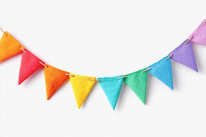 Bright colorful paper flags create a festive atmosphere for celebration events, a Background Photo by AlyaAnd
