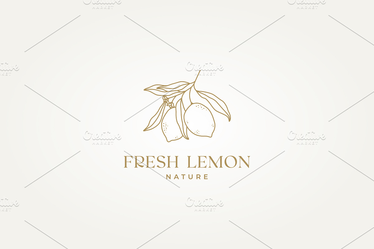 lemon tree brunch icon logo vector, a Branding & Logo Template by Blazybone