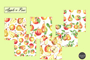 Watercolor Apple & Pear Patterns, a Food Illustration by OlDm_Shop (Thumbnail 8 of 10)