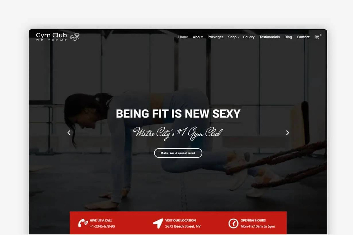 Gym and Fitness WordPress Theme - GymClub