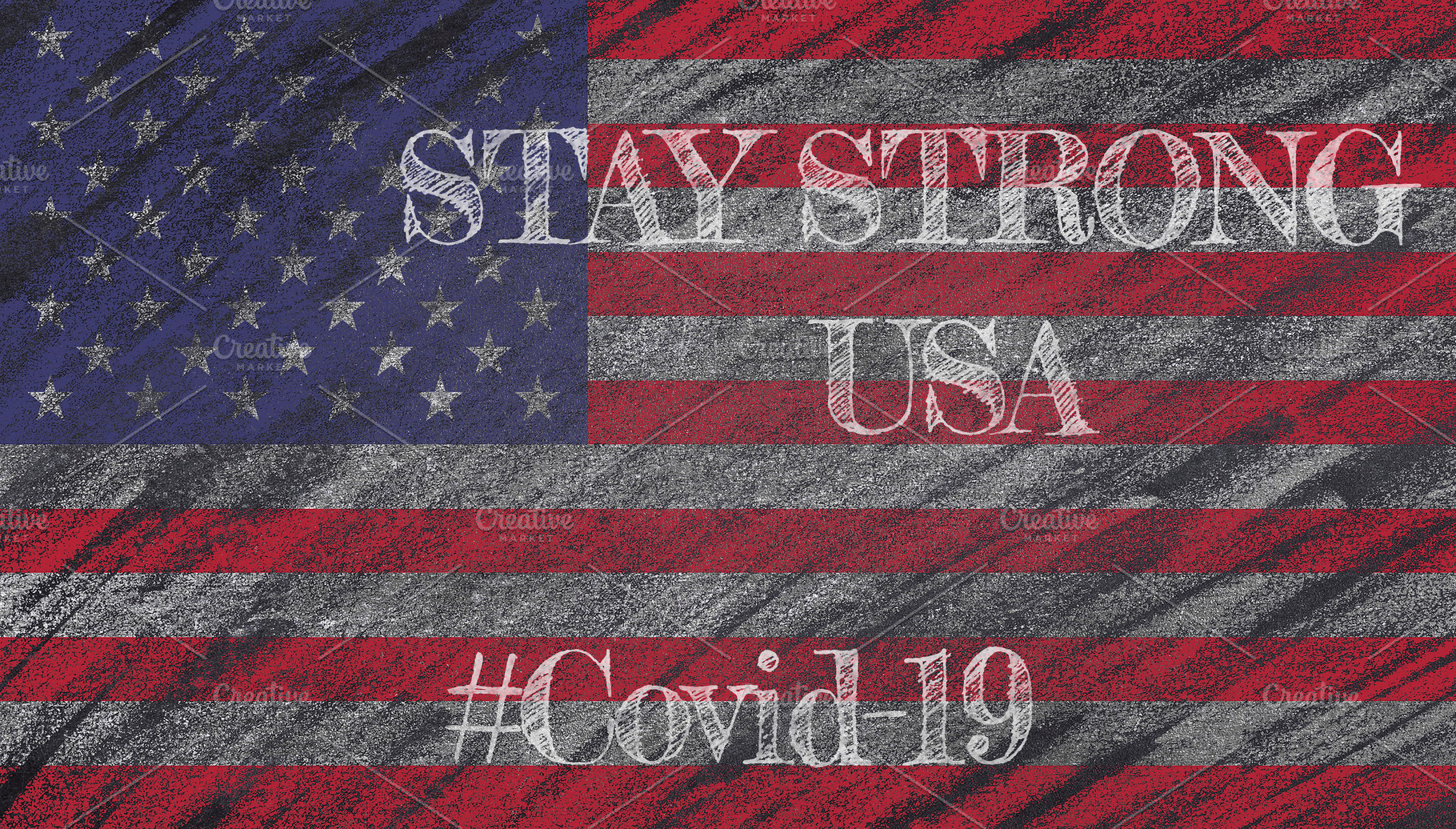 Usa flag stay strong covid 19 featuring covid-19, usa, and illustration, a Health & Medical Photo by CreativePhotoSpain