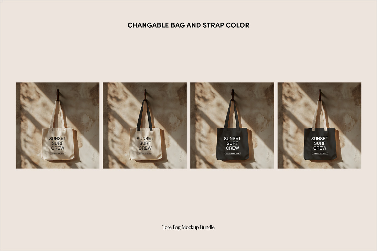 12 Tote Bag Mockups, a Merchandise Mockup by Vibey Mocks (Photo 3 of 8)