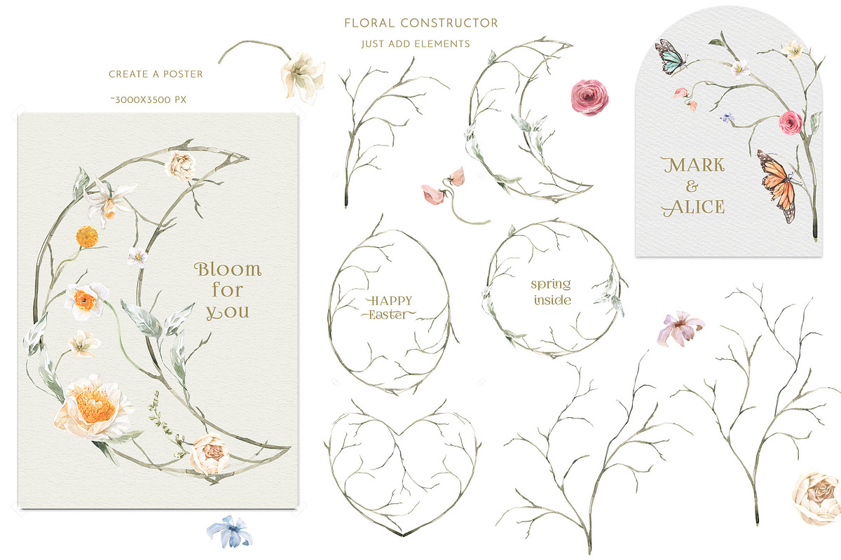 -20% Bloom Floral Watercolor Bundle, an Object Graphic by Cat In Colour (Photo 6 of 14)