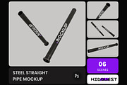 Steel Straight Pipe Mockup, a Household Mockup by hiddemaru (Thumbnail 1 of 4)