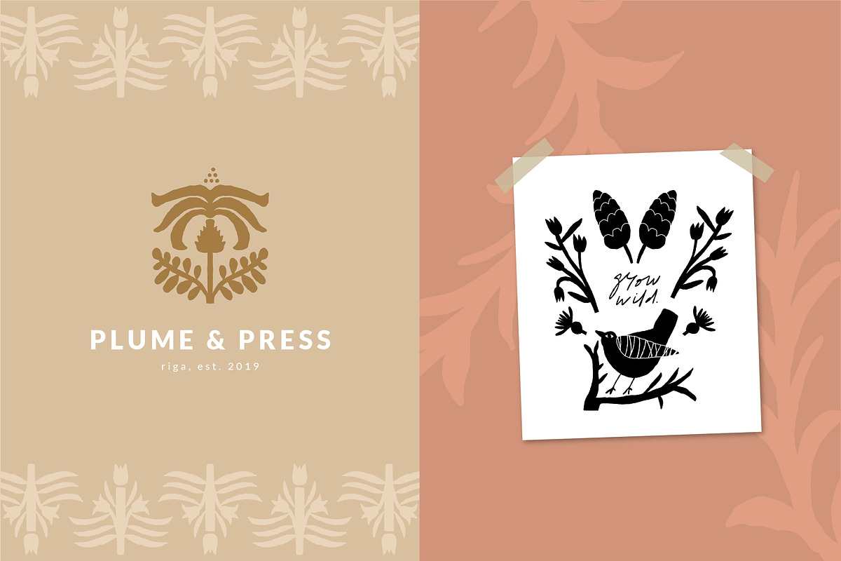 Folk Art Clipart | Art Nouveau Set, a Decorative Illustration by Favete Art (Photo 11 of 19)