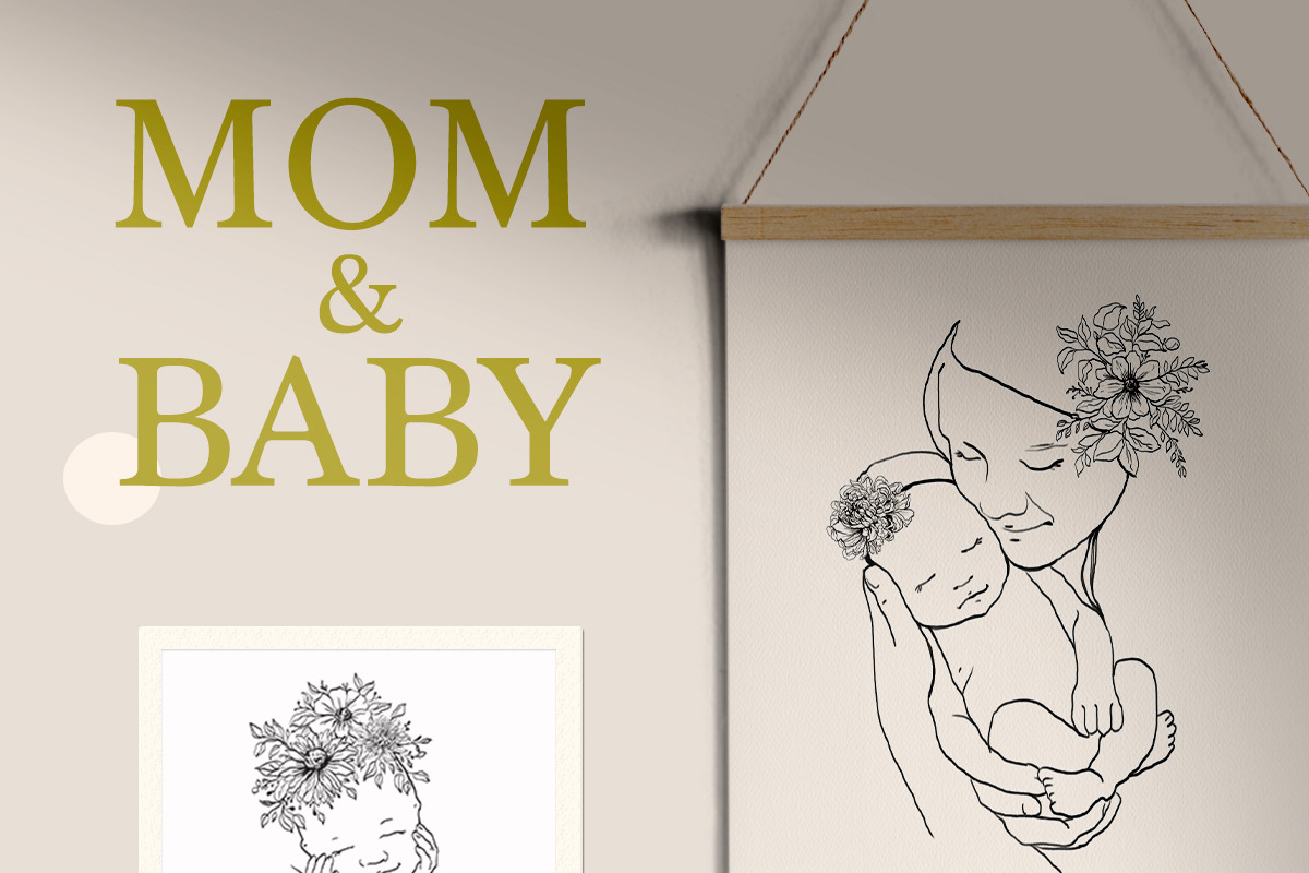 MOM&BABY line art collection, an Object Graphic by Natalia Tugova (Photo 4 of 7)
