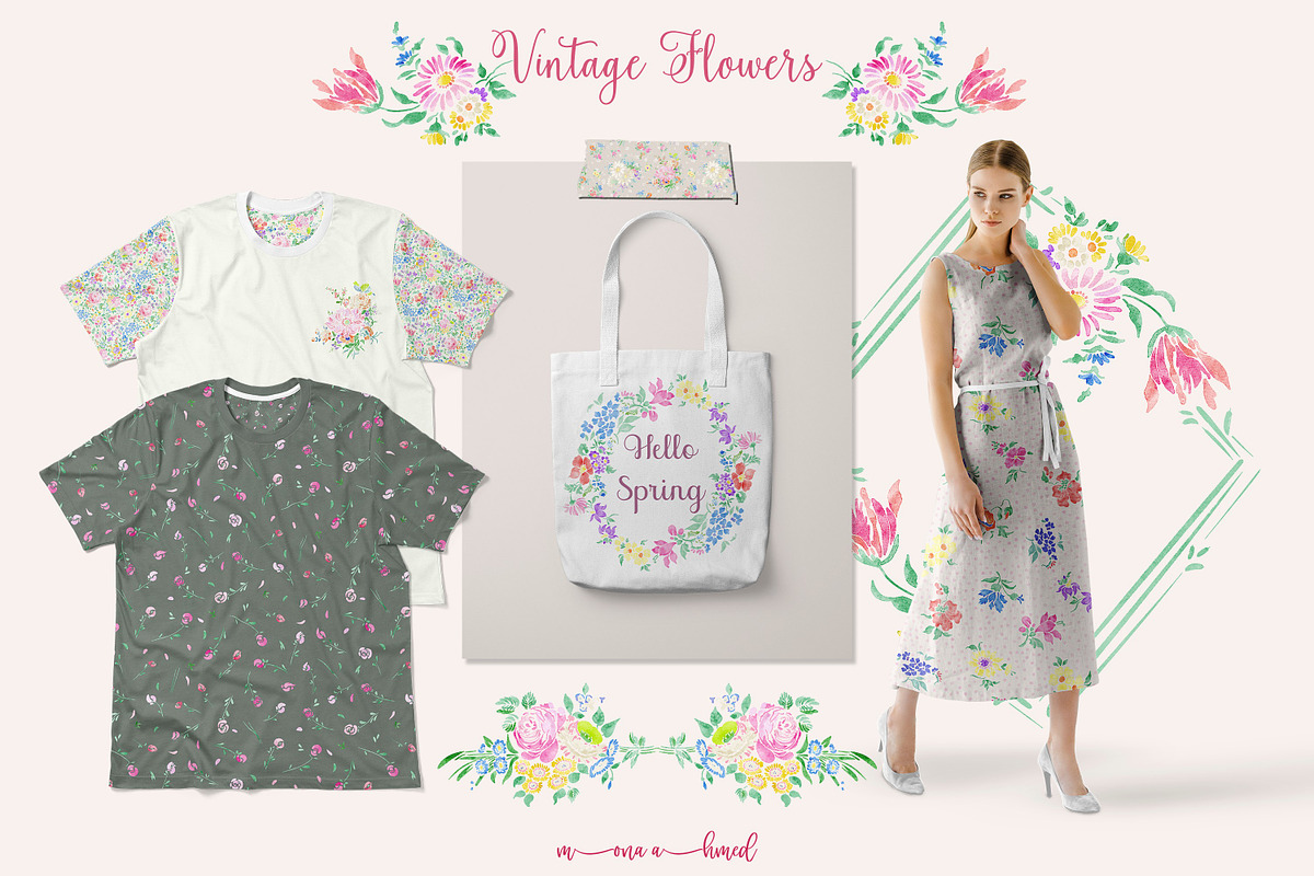 Vintage Flowers Collection, a Decorative Illustration by Mona Ahmed (Photo 5 of 12)