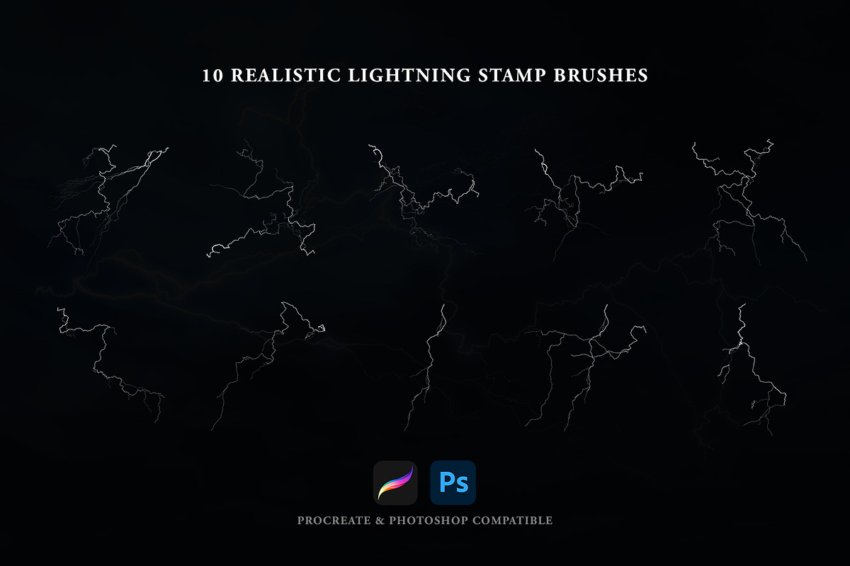 Realistic Lightning Pro Brushes, a Brush Add-On by JujuArts (Photo 2 of 3)