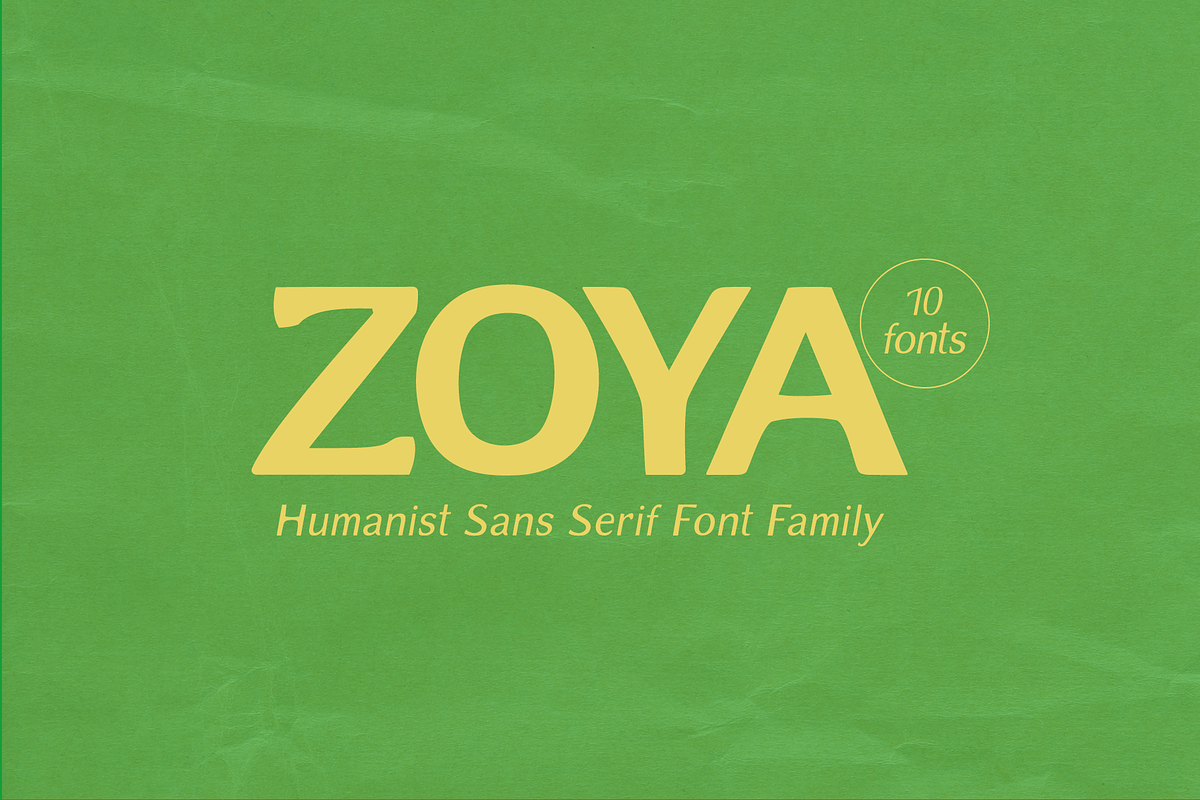 ZOYA, a Sans Serif Font by Mirela Gherman (Photo 1 of 15)