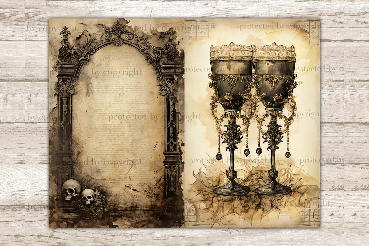 Gothic Junk Journal Pages, an Object Illustration by GlamArtZhanna (Photo 5 of 10)