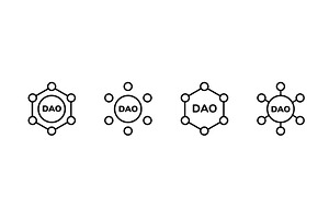 Different dao symbol designs, a Technology Illustration by skripnikbb