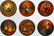 Round Fall Gnome Stained Glass Clipa, an Illustration by SVGArt (Thumbnail 8 of 8)