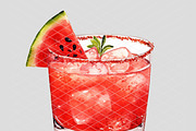 Watermelon Margarita Cocktail, an Illustration by 1801Prints (Thumbnail 2 of 4)